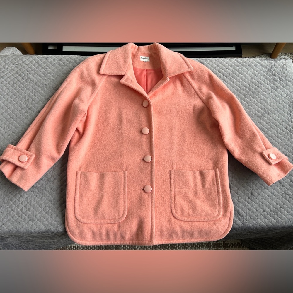 Vintage Neiman Marcus Pink Wool Coat Size Small
